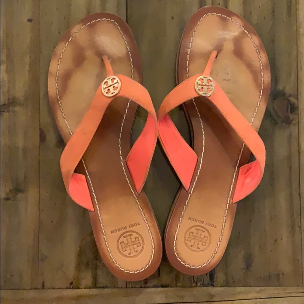 Tory Burch leather flip flops
